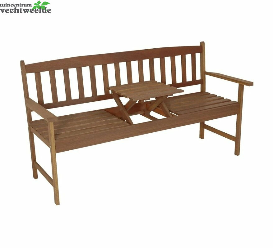 Bank Hardhout Met Inklapbare Tafel