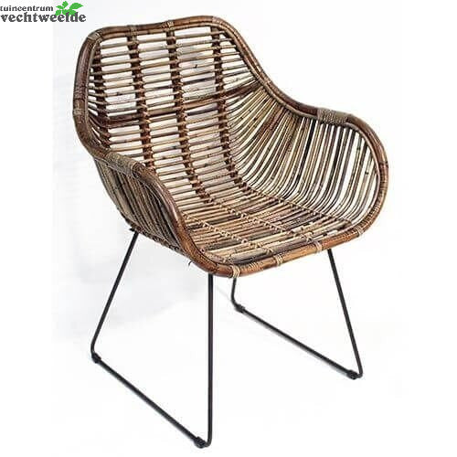 Dining Stoel Rotan/metaal Naturel