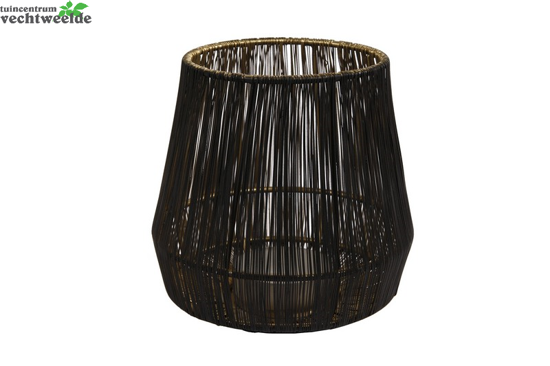 Draadlantaarn L15b15h15cm Zwart/gd