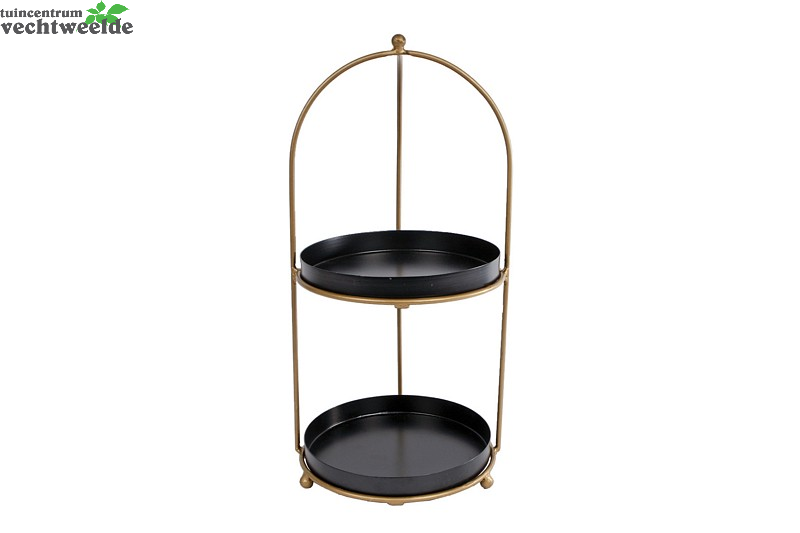 Etagere Gd/zwrt Metaal L20b20h40cm