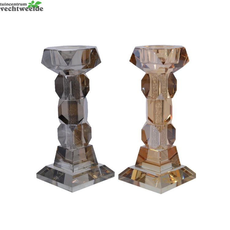Decoris Kandelaar Kristal L8b8h18.5cm A2