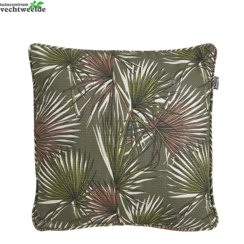 Mood Kussen Flora L45b45h10cm D.groen