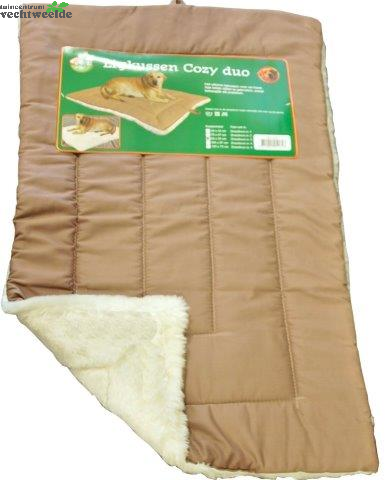 Ligkussen Cozy Duo Brn/wit L58b42cm