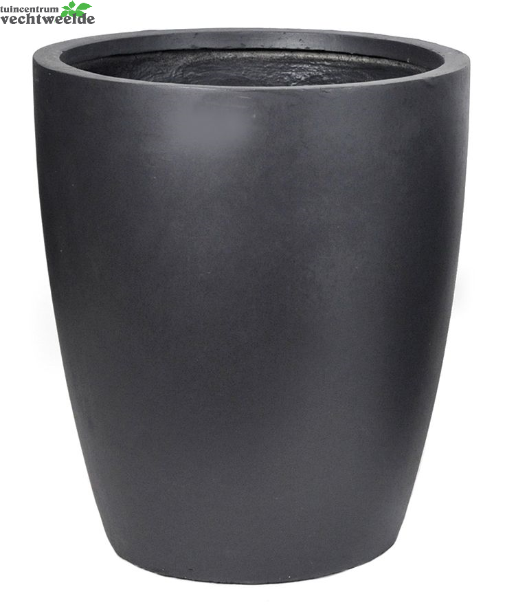 Pot Egg Hoog Clay Fibre Dia50 H56 CM Zwart