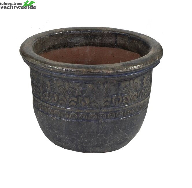 Pot Hp001 Off Glazuur D50h45 Blauw