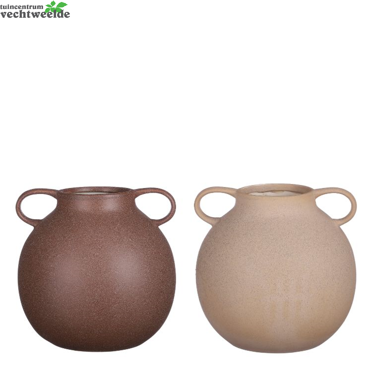 Vaas L20b19.5h19cm Glanzend Assorti Per Stuk