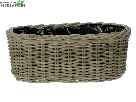  Bak Ovaal L50b20h20cm Antiek Grijs