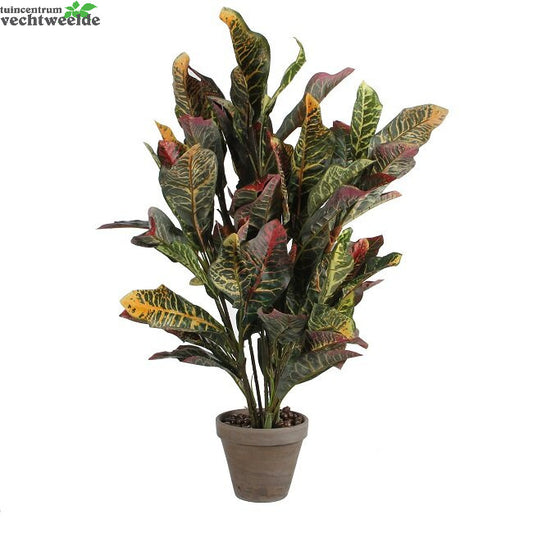  Croton Blad In Pot D40h73cm Groen (Zijde-plant)