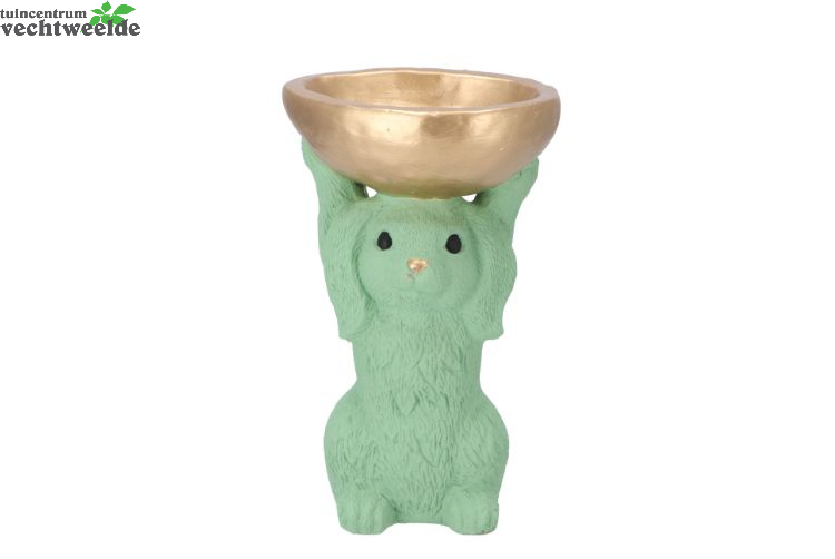  EASTER BUNNY-BOWL GREEN 15X13X23CM