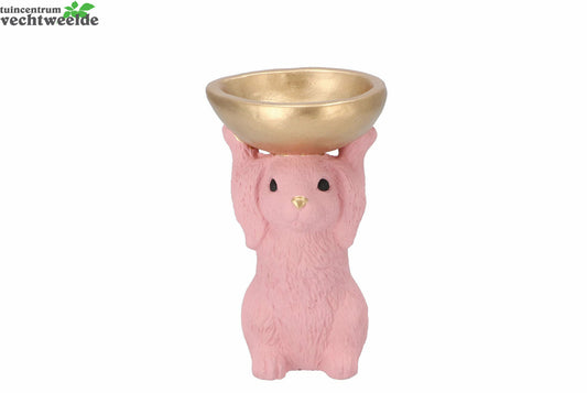  EASTER BUNNY-BOWL PINK 15X13X23CM