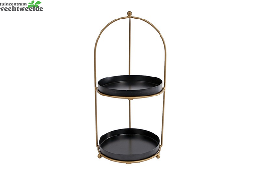  Etagere Gd/zwrt Metaal L20b20h40cm