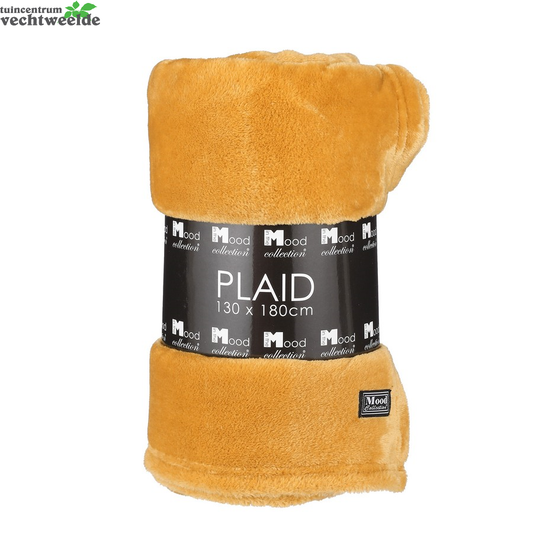 Mood Fleeceplaid Famke L180b130cm Geel