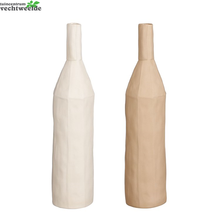  Fles Mina D8.5h36.5cm Creme Assorti Per Stuk