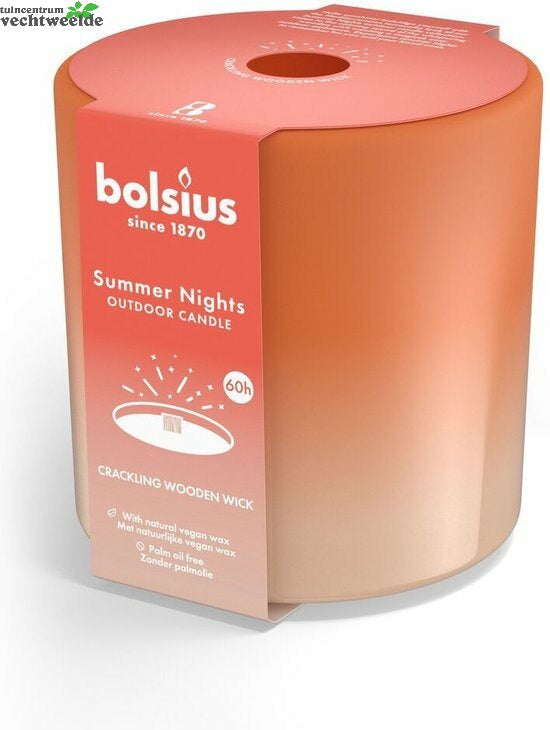 Bolsius Glas Summer Nights D12h12.6cm Ivoor