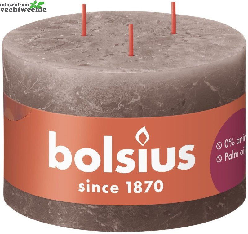 Bolsius Rustiek Kaars 90/140 3 Lonten Rustic Taupe