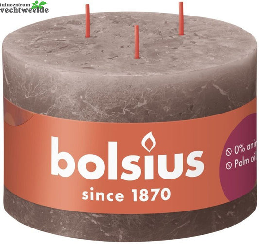 Bolsius Rustiek Kaars 90/140 3 Lonten Rustic Taupe
