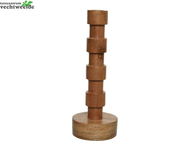 Decoris Kandelaar Acaciahout D8h22cm Ntrl