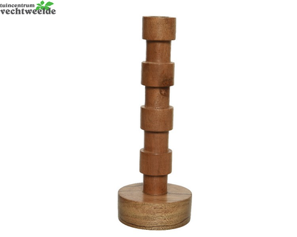 Decoris Kandelaar Acaciahout D8h22cm Ntrl