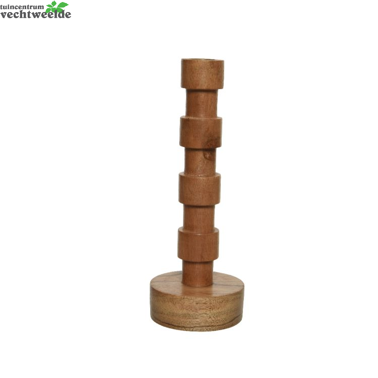 Decoris Kandelaar Acaciahout D8h22cm Ntrl