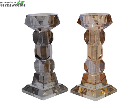 Decoris Kandelaar Kristal L8b8h18.5cm A2