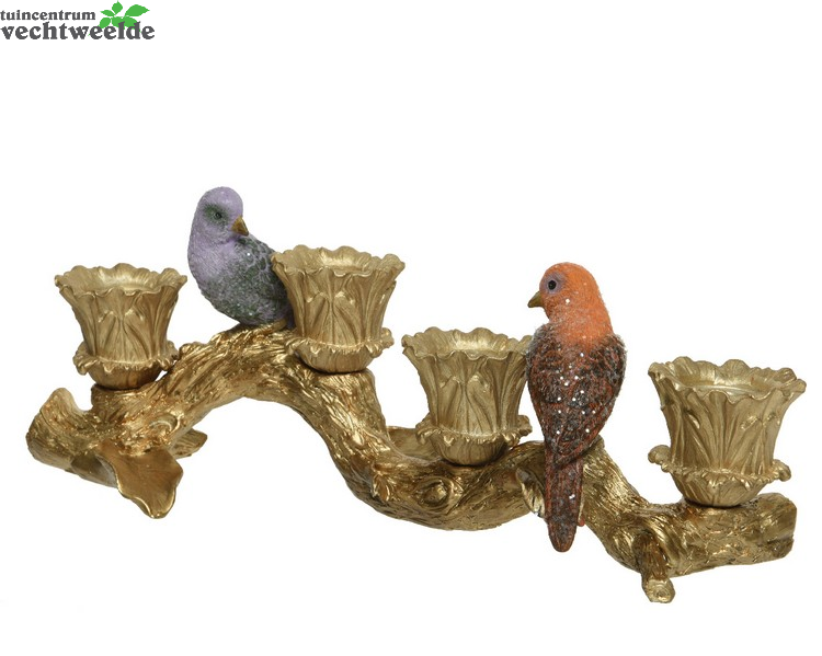 Decoris Kandelaar Polyresin L33b11h13cm Mlt