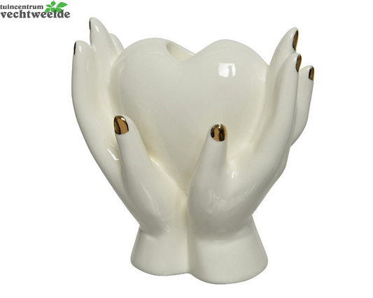 Decoris Kandelaar Porsln L7b11h13c Off-wt