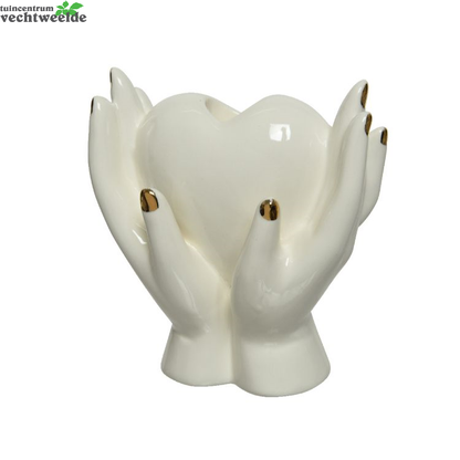 Decoris Kandelaar Porsln L7b11h13c Off-wt