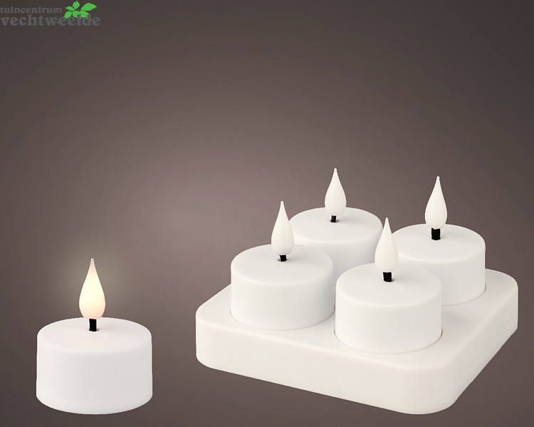 Lumineo Ledtheelicht D4h5.20cm Wit 4st Bo