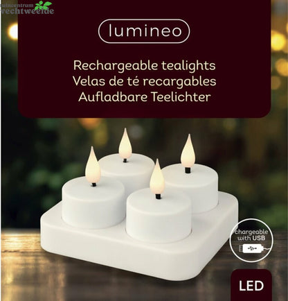 Lumineo Ledtheelicht D4h5.20cm Wit 4st Bo