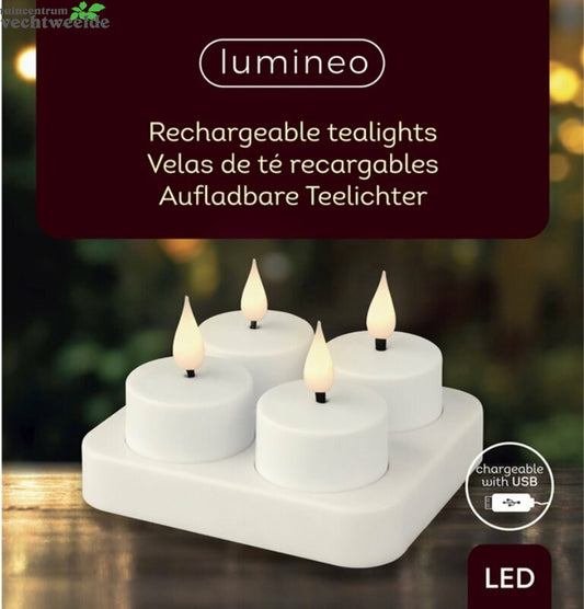 Lumineo Ledtheelicht D4h5.20cm Wit 4st Bo
