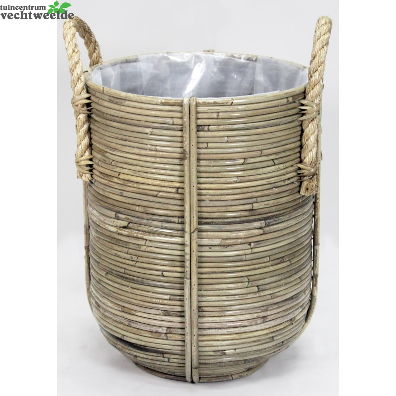  Mand Gestreept D35h40cm Grijs