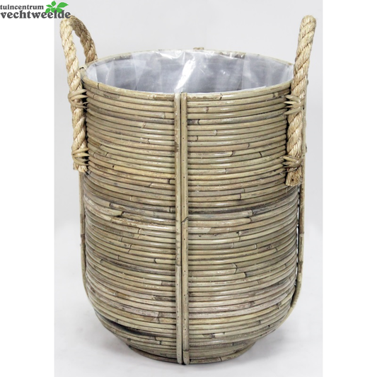  Mand Gestreept D35h40cm Grijs