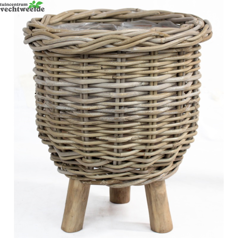  Mand Rotan Op Poten D34h40cm