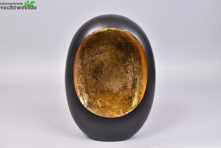  MARRAKECH BLACK/GOLD EGG T-LIGHT 20X10X28CM