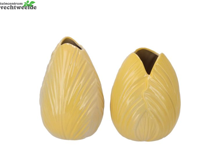  MENTON TULIP VASE YELLOW 12X12X17CM ASS P/1