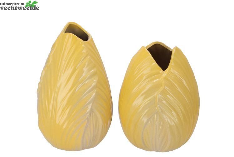  MENTON TULIP VASE YELLOW 17X17X22CM ASS P/1