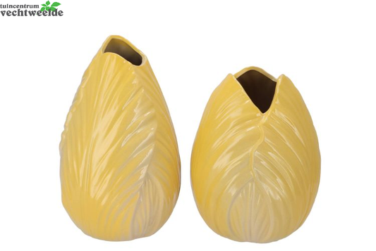  MENTON TULIP VASE YELLOW 17X17X22CM ASS P/1