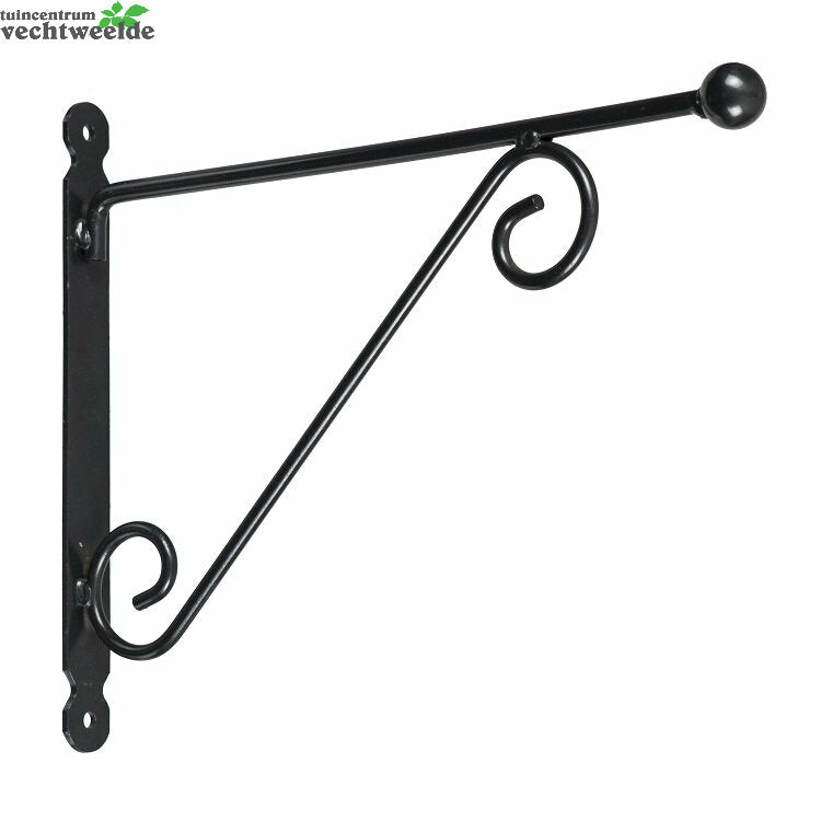 Nature Muurhaak Knop Zwart H31b39cm