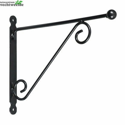 Nature Muurhaak Knop Zwart H31b39cm