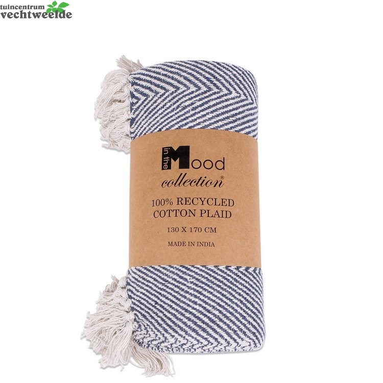 Mood Plaid Saxa Bio L130b170cm Fadedblue