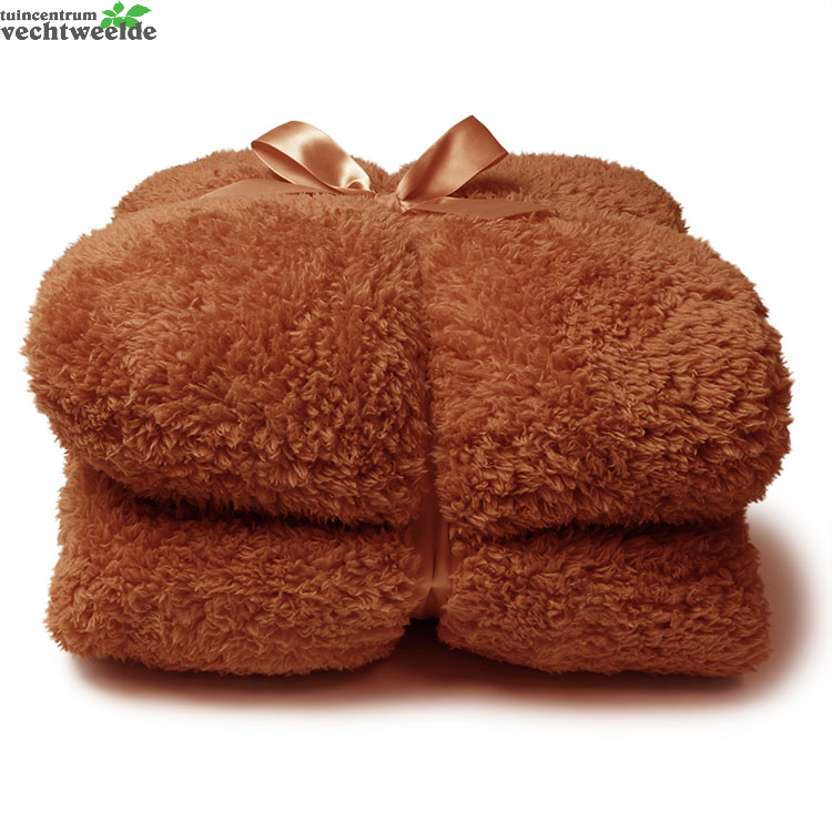 Unique Living Plaid Teddy L200b150cm Terra