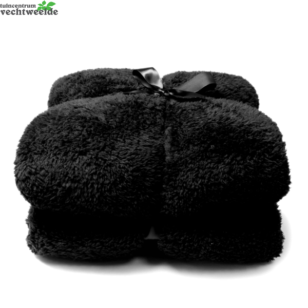 Unique Living Plaid Teddy L200b150cm Zwart