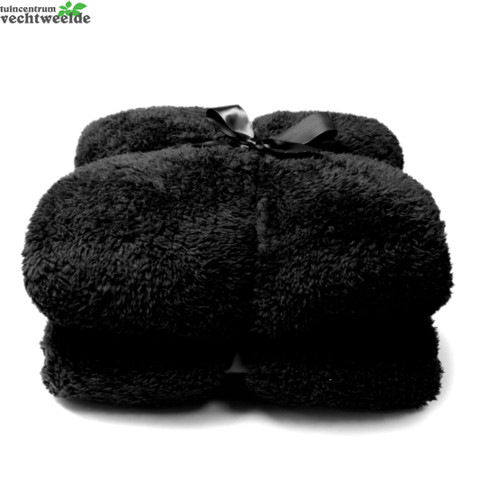 Unique Living Plaid Teddy L200b150cm Zwart