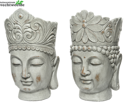 Decoris Pot Boedha Poly L23b25h36 Grey Wash Assorti Per Stuk