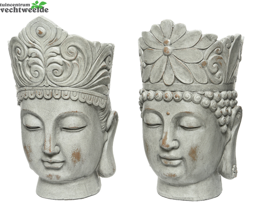 Decoris Pot Boedha Poly L23b25h36 Grey Wash Assorti Per Stuk