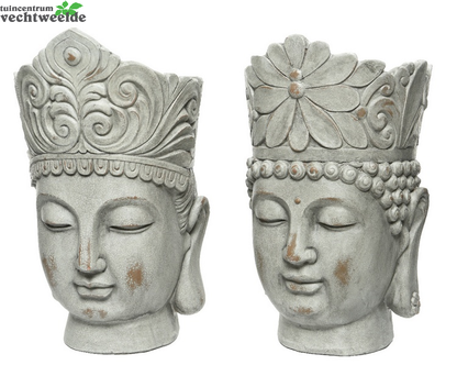 Decoris Pot Boedha Poly L23b25h36 Grey Wash Assorti Per Stuk