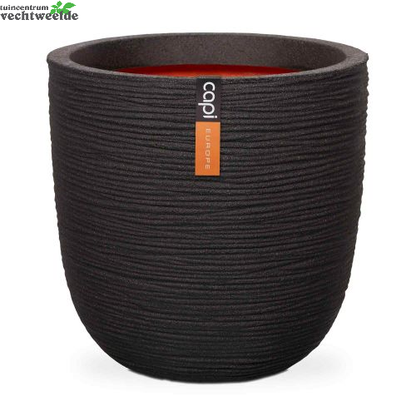  Pot Bol Rib Nl D35h34cm Zwart
