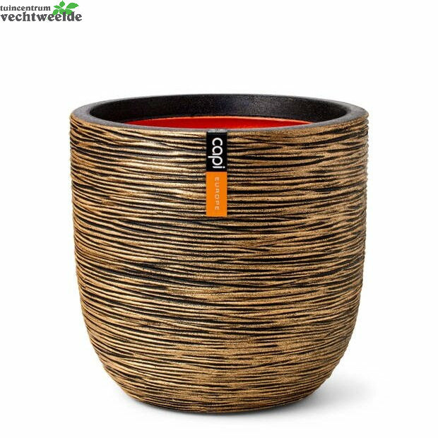  Pot Bol Rib Nl D43xh41cm Zwart Goud