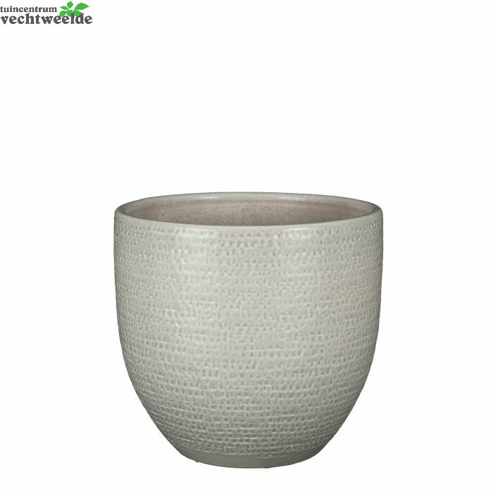  Pot Carrie Glaze D24h22cm L.grijs