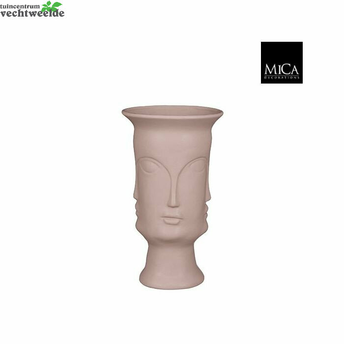  Pot Gezicht D17h29.5cm Grijs